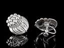 Antique Silver Orchid Flower Earrings