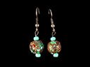 Antique Silver & Turquoise Arts & Crafts Earrings 