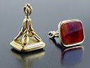 Edwardian 9ct Gold & Red Carnelian Fob