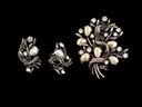 Vintage Coro Rhinestone & Pearl Duette