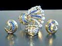 Vintage 18ct Sapphire & Diamond Art Deco Jewellery Set 