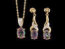 Vintage 14ct Diamond & Mystic Topaz Jewellery Set 
