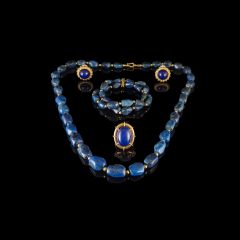 Vintage 14KT Gold & Lapis Lazuli Jewellery Set