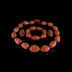 Vintage 18KT Gold Chunky Natural Unpolished Red Coral Jewellery Set