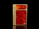 Vintage Gold & Red Marble Lacquer S.T. Dupont Gatsby Lighter
