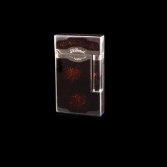 Vintage ST Dupont Gold Dust Brown Laque De Chine Lighter - Side