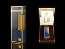 Rare Vintage Boxed Gold & Blue Marble Lacquer Dunhill Lighter