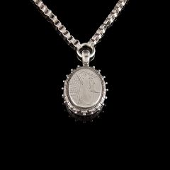 Antique Silver Aesthetic Locket & Collar Front