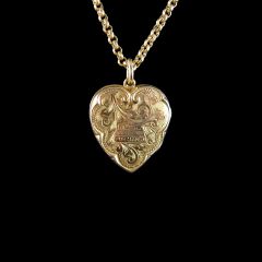 Victorian 9ct Gold Heart Shaped Picture Locket