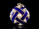 Antique 18ct Gold Pearl & Cobalt Blue Enamel Locket