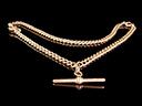 Antique 9ct Rose Gold T-Bar Albert Chain-Bracelets