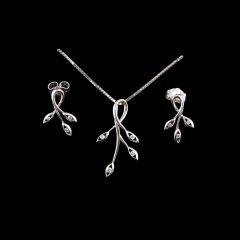 Vintage 9ct White Gold & Diamond Jewellery Set
