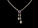 Antique 15ct Diamond Amethyst & Topaz Dropper Necklace