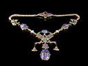Antique 15ct Gold & Enamel Egyptian Revival Necklace