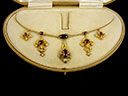 Antique Boxed 15ct Garnet & Amethyst Fringe Necklace 