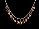 Antique 15ct Gold Harlequin Multi Gem Fringe Necklace