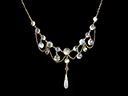 Antique 18ct Moonstone & Ruby Festoon Necklace 