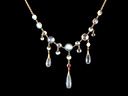 Antique 18ct Gold Moonstone & Ruby Fringe Necklace