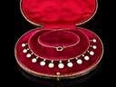 Antique Boxed 9ct Gold Opal & Diamond Fringe Necklace 