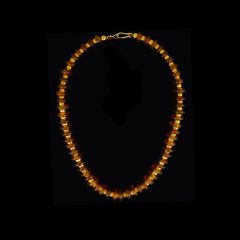 Vintage 14KT Gold & Quartz Rondelle Necklace Open