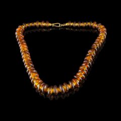 Vintage 14KT Gold & Quartz Rondelle Necklace