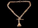 Antique 9ct Yellow Gold T-Bar Albert Chain & Fob