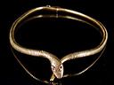 Vintage 9ct Gold & Ruby Art Deco Coil Snake Necklace