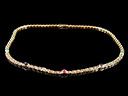 Vintage 14ct Ruby Emerald & Sapphire Cabochon Necklace
