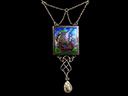Antique Silver Arts & Crafts Enamel Festoon Necklace 