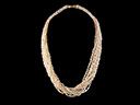 Vintage Silver Gilt Crushed Pearl Multi-Strand Necklace 