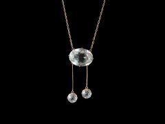 Antique 9ct Gold Rock Crystal Necklet