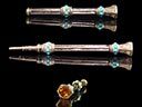Antique 9ct Gold Turquoise & Citrine Retractable Pencil 