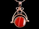 Vintage 9ct Gold & Agate Swivel Fob Pendant