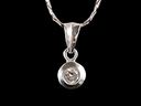 Vintage 18ct W/Gold Diamond Solitaire Pendant