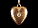 Antique 9ct Gold & Diamond Puffy Heart Locket