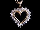 Vintage 18ct Gold Diamond Heart Pendant