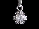 Vintage 14kt W/Gold Diamond Solitaire Pendant & Chain