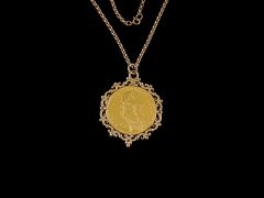 Antique 24KT Gold 4 Ducat Coin Pendant