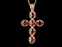 Vintage 9ct Gold & Garnet Cross Pendant