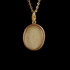 Antique 18ct Gold Pearl & Enamel Oval Picture Pendant