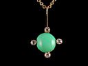 Antique 18ct Gold Turquiose & Diamond Pendant