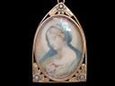 Antique 9ct Gold Art Nouveau Portrait Pendant