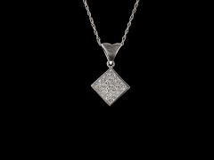 Vintage 18ct White Gold Pave Diamond Pendant