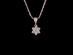 Vintage 18ct W/Gold Diamond Cluster Pendant