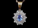 Vintage 18ct Gold Sapphire & Diamond Cluster Pendant