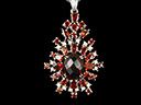 Vintage Silver Garnet & Pearl Starburst Pendant