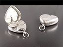 Large Antique Silver 3 Sovereign Holder Heart Pendant 