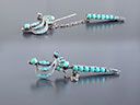 Victorian Silver & Turquoise Jabot Pin