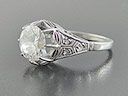 Vintage Platinum 3.00ct Diamond Solitaire Art Deco Engagement Ring