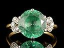 Vintage 18ct Gold & Plat Blue Topaz & Diamond Art Deco Ring